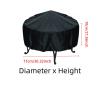 Heavy-Duty Round Patio Fire Pit Cover, Black, Full Coverage, Tear-Resistant, Waterproof, 76 x 70 cm view 2