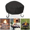 Heavy-Duty Round Patio Fire Pit Cover, Black, Full Coverage, Tear-Resistant, Waterproof, 76 x 70 cm view 3
