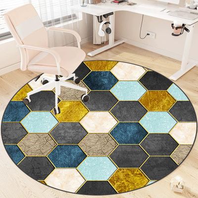 Round Floor Protection Mat for Carpet and Hard Floors, 110 cm