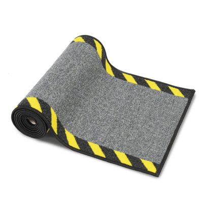 etm Cable Management Protective Mat with Warning Border, Black/Yellow, 40 x 1000 cm