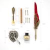 Handmade Feather Quill Calligraphy Pen (Wine Red) view 2