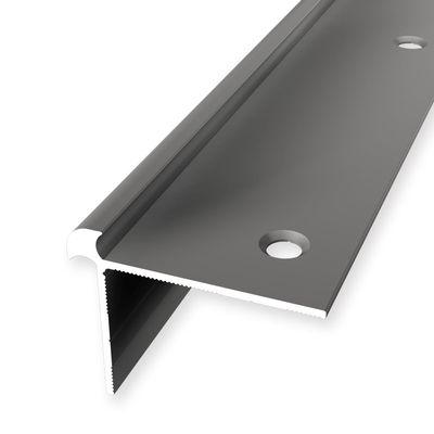 Stair Edge Profile 32 x 42 x 2500 mm, Aluminum Angle Profile, Smooth, Double Offset, Countersunk, Drilled, Stainless Steel, 5 mm Edge Height, Köberit