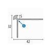 Stair Edge Profile 32 x 42 x 2500 mm, Aluminum Angle Profile, Smooth, Double Offset, Countersunk, Drilled, Stainless Steel, 5 mm Edge Height, Köberit view 2