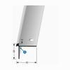 Stair Edge Profile 32 x 42 x 2500 mm, Aluminum Angle Profile, Smooth, Double Offset, Countersunk, Drilled, Stainless Steel, 5 mm Edge Height, Köberit view 4