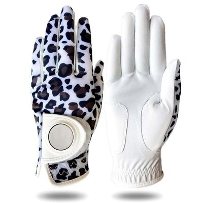 WANGBINGXING Women's Premium Printed Golf Glove with Ball Marker, Right-Hand Worn, S–XL