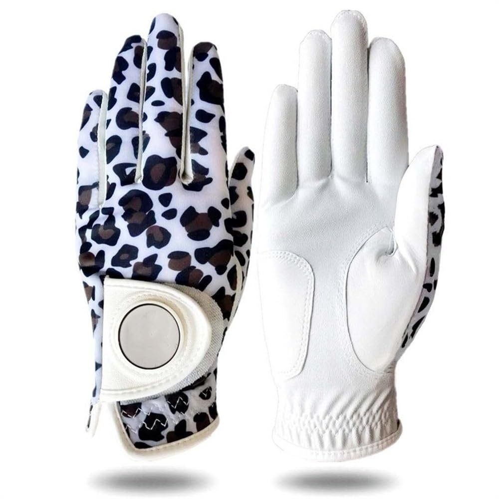 WANGBINGXING Women's Premium Printed Golf Glove with Ball Marker, Right-Hand Worn, S–XL