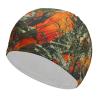 Orange Camo Swim Cap for Women and Men with Long Hair view 1