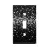Glitter Light Switch Cover, Unbreakable 1-Gang Toggle Switch Wall Plate, Black/White, 11.4 x 7.1 cm view 1