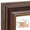 Clamaro PRAG Baroque Wall Mirror, Antique Brown/Gold, 65 x 95 cm, Wooden Frame view 4