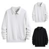 Men's Long-Sleeve Polo Sweatshirt with Hood, Zipper and Pocket view 2