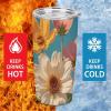 GHBNK Insulated Tumbler with Lid and Straws, Stainless Steel, Snow-Blooming Flowers view 4