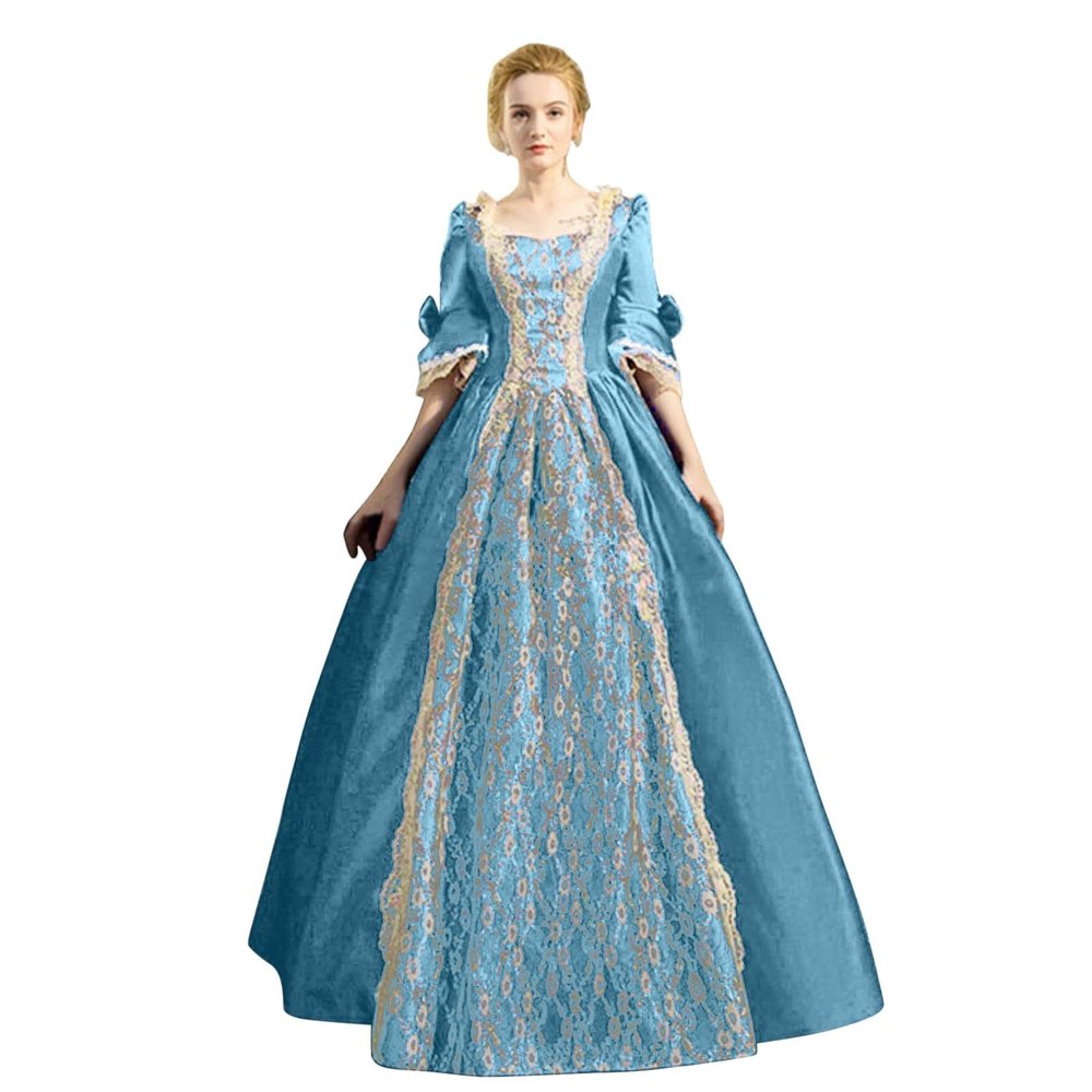 Women's Gothic Renaissance Princess Dress with Flared Sleeves