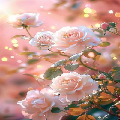 Flower Sun Paint by Numbers Kit for Adults and Kids, 80 x 110 cm, Unframed