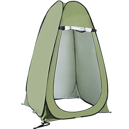 Portable Pop-Up Shower Tent, 190 cm, with Zippered Roof, Clothesline and Carrying Bag