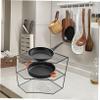 PRETYZOOM 3-Tier Iron Pot Organizer, Black view 3