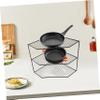 PRETYZOOM 3-Tier Iron Pot Organizer, Black view 4