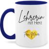 Shirtracer Personalized Two-Tone Mug, Teacher with Heart, Gold view 1