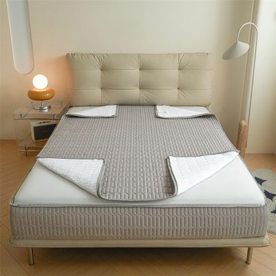 Quilted Mattress Encasing with Zipper, 150 x 200 + 21 cm, Gray