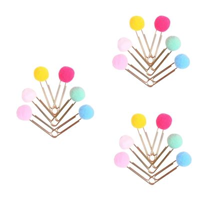 SEWACC 90-Piece Colorful Pom-Pom Book Clips and Bookmark Clips