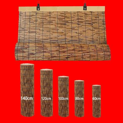 Bamboo Blinds for Sun Protection; Outdoor Bamboo Roller Shades; Decorative Roman and Vertical Blinds for Garden, Balcony, or Window (W120 x H160 cm / 47 x 63 in)