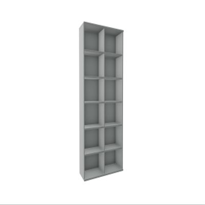 Gerambel Shelving Unit with Center Divider, 10 Decorative Shelves, 1200 × 425 × 2304, Onyx