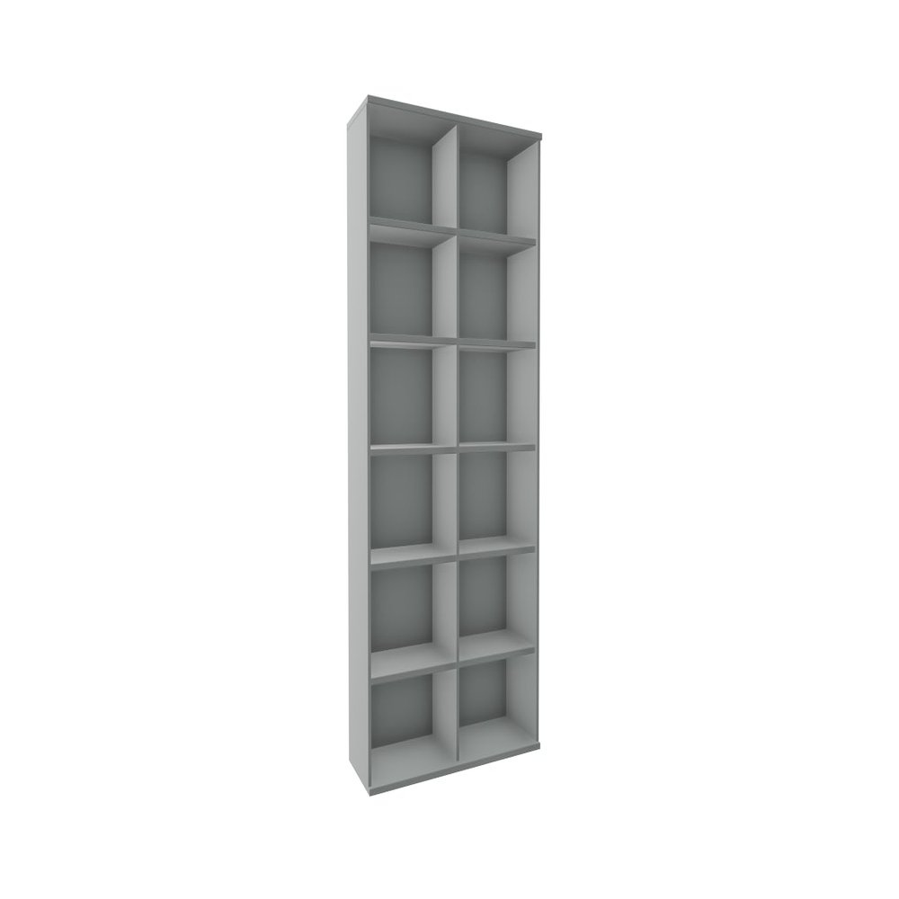 Gerambel Shelving Unit with Center Divider, 10 Decorative Shelves, 1200 × 425 × 2304, Onyx