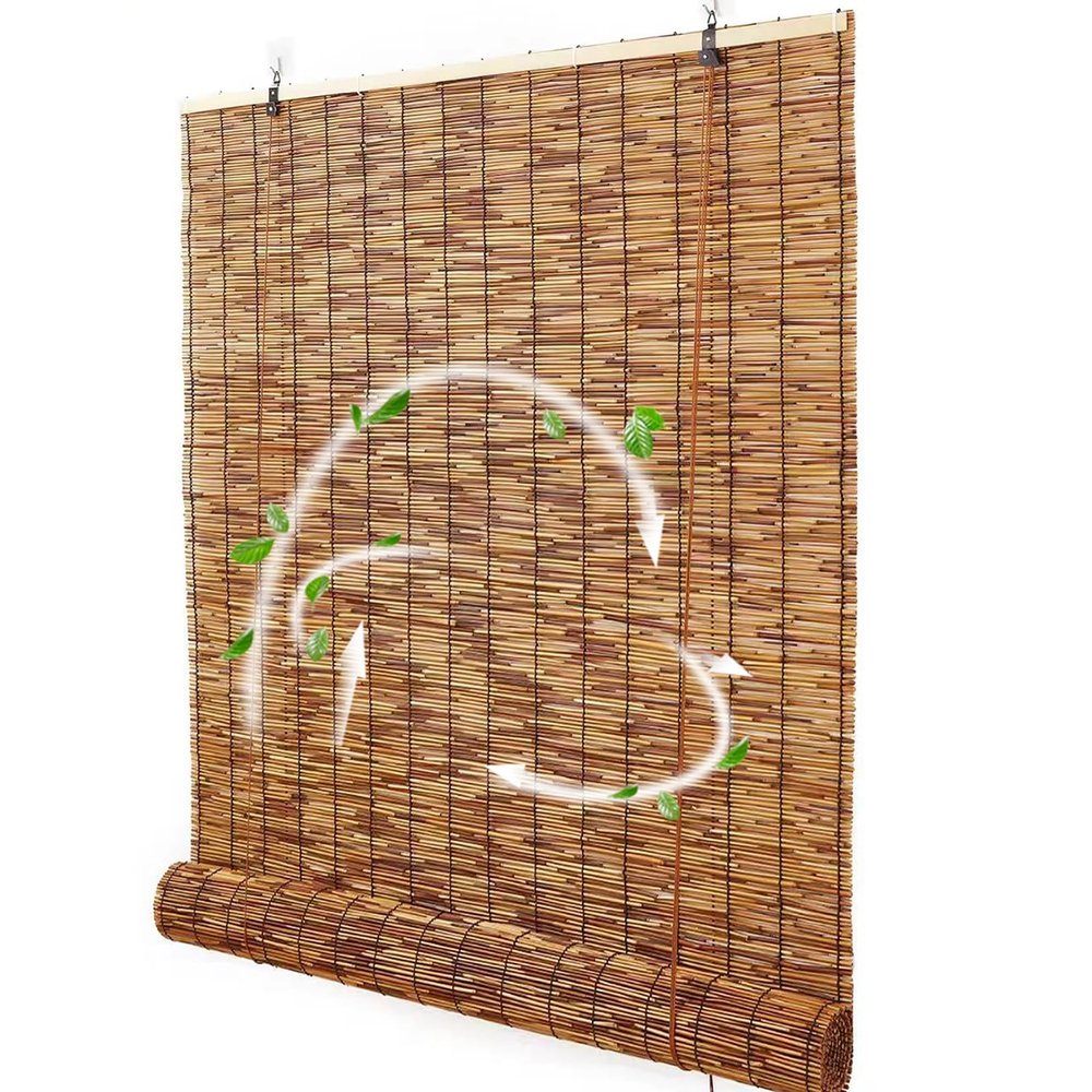 Bamboo Blinds for Patio, Indoor/Outdoor Privacy, W120 x H320 cm (47 x 126 in)