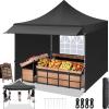 COBIZI 3 x 3 m Pop-Up Canopy with 23 sq. ft. Extended Awning, Waterproof, Heavy-Duty, Winter-Ready, Black view 1