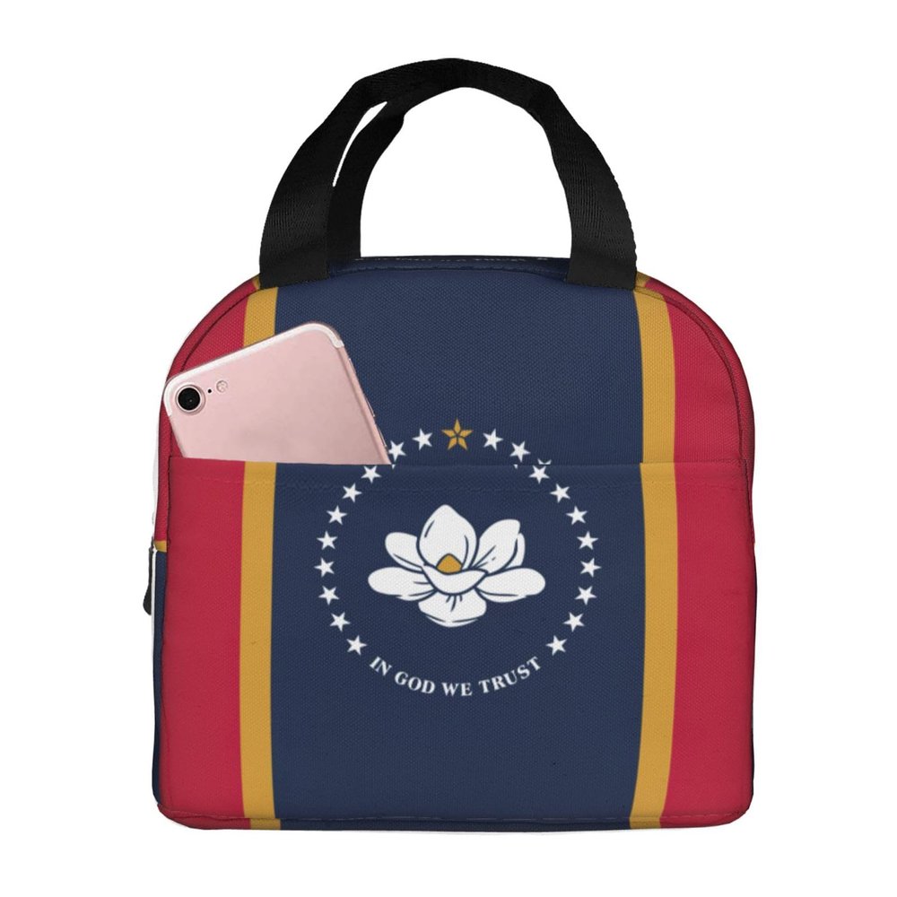 DRTGEDS Mississippi State Flag Lunch Bag for Men and Women