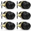 Estmoon Interior Door Knobs, Privacy Lock, Round, Black, 6-Pack view 1