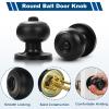 Estmoon Interior Door Knobs, Privacy Lock, Round, Black, 6-Pack view 3