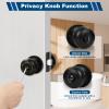 Estmoon Interior Door Knobs, Privacy Lock, Round, Black, 6-Pack view 4