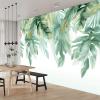 Watercolor Tropical Leaves Green Photo Wallpaper 300 x 210 cm, 3D Nonwoven Wall Mural view 4