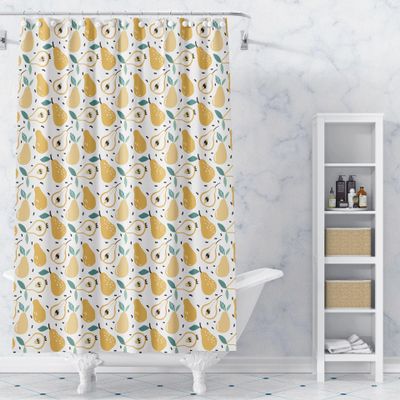 Hixingo Pear 1 Waterproof Shower Curtain, 35.4 x 70.9 in