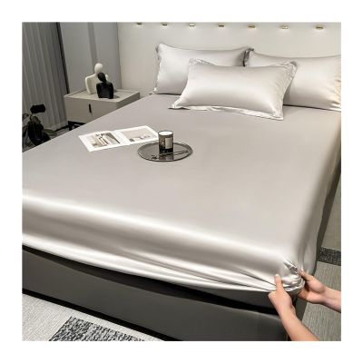 RUZGAR Tencel Fitted Sheet, 180 x 200 cm + 25 cm, Grey A