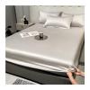 RUZGAR Tencel Fitted Sheet, 180 x 200 cm + 25 cm, Grey A view 1