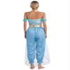 TiaoBug Women's Princess Costume Set with Sequined Crop Top, Wide-Leg Pants and Rhinestone Headband, Blue view 2