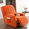 Chickwin Recliner Cover with Pockets, Stretch Velvet, Orange, 2 Seats view 1