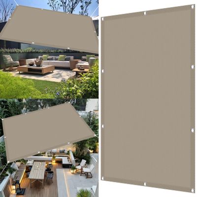 Shade Sail with Mounting Ropes, 380 x 800 cm, Right-Angle, Tear-Resistant, Weatherproof, Taupe