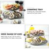 WHITEUQ Round Two-Tier Stainless Steel Serving Tray view 3