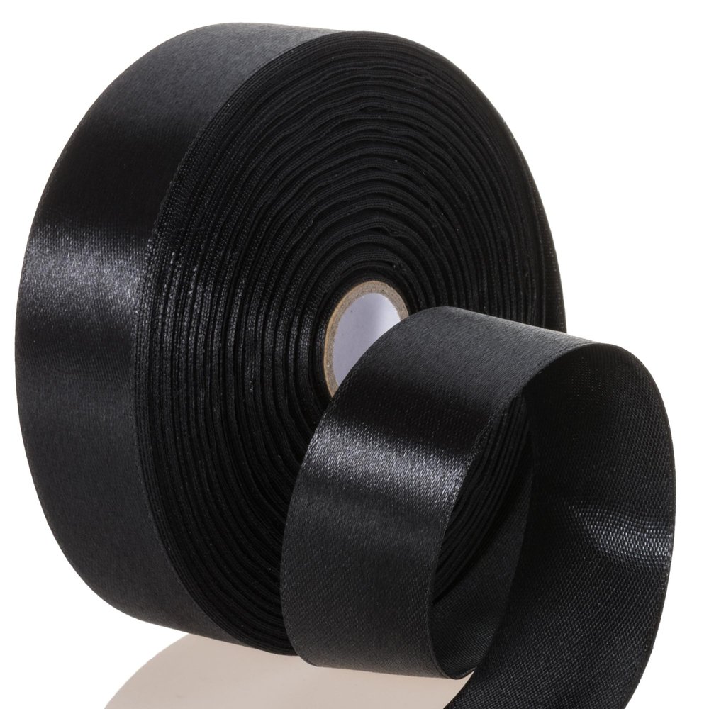 GIYOMI Black Polyester Satin Ribbon, 1 in x 50 yd, for Gift Wrapping