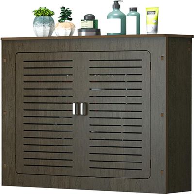 Radiator Cover Cabinet with Shelf, Walnut, L60 x H80 x D25 cm