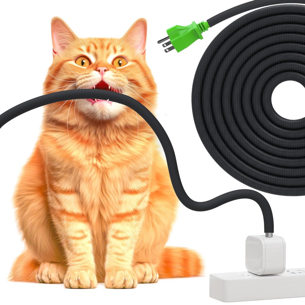 UOMTFAI Cable Protector, 2 m, 1.9 cm, Flexible Pet-Resistant Cable Sleeve