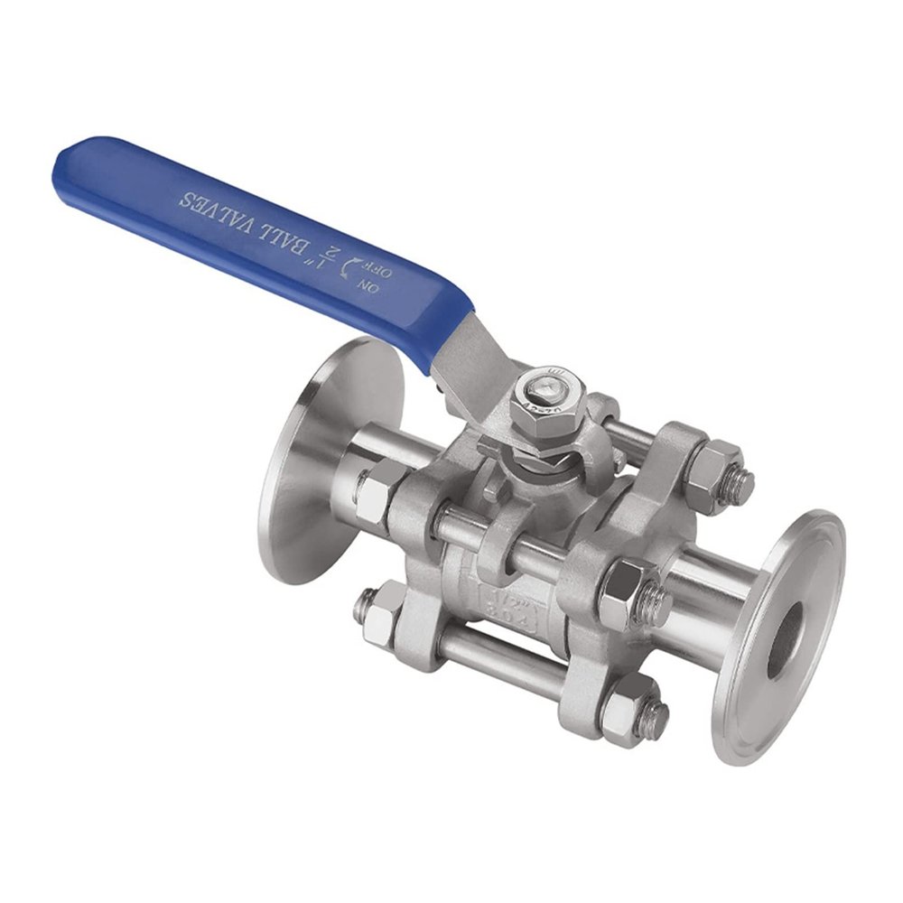 XEOWHUPG SS304 Stainless Steel Sanitary 3-Piece Tri-Clamp Ball Valve, 1/2" to 2" (1 Inch)