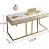 Standing Desk Marble Computer Table, Light-Luxury Desk with Solid Gold Legs view 2
