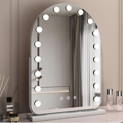 BomDog LED Bathroom Mirror, 360° Rotatable Makeup Mirror, White, 30 x 40 cm