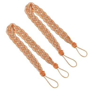 XPJYUA Curtain Tiebacks, 2-Pack, Braided Satin Rope, Dark Gold