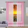 GAIFNAG Sheer Voile Curtain, Linen Look, 250 x 165 cm, Pink view 1