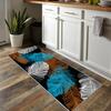 Siunwdiy Hallway Runner Rug, Non-Slip Washable, 140 x 180 cm, Blue/Brown Feather Pattern view 2