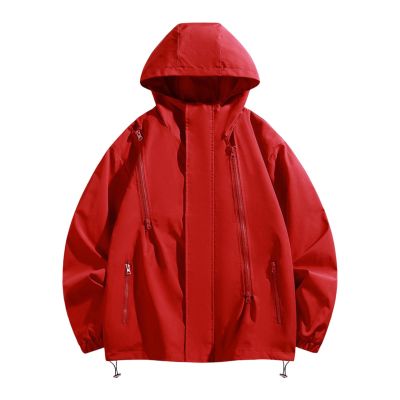 Duohropke Men's Lightweight Waterproof Windbreaker Jacket, Breathable and Packable, 4XL